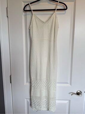 Freshman Cream Crochet Maxi Dress
